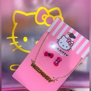 Sanrio Hello Kitty necklace and earrings set.